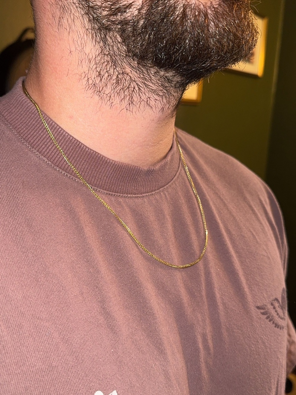 Gold Franco Chain 14k Solid — 22” purchased in China Town, NYC.